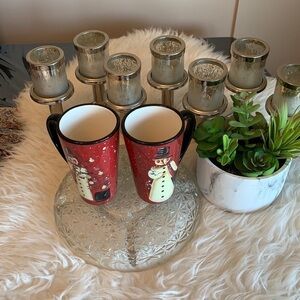 Certified international snowman tall mugs
